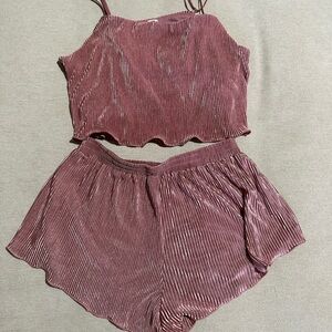 Pink Velvet Two-Piece pajamas set